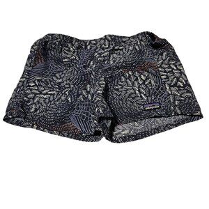 Patagonia Baggies Shorts Girls Size M Blue Feather Printed Board Unlined